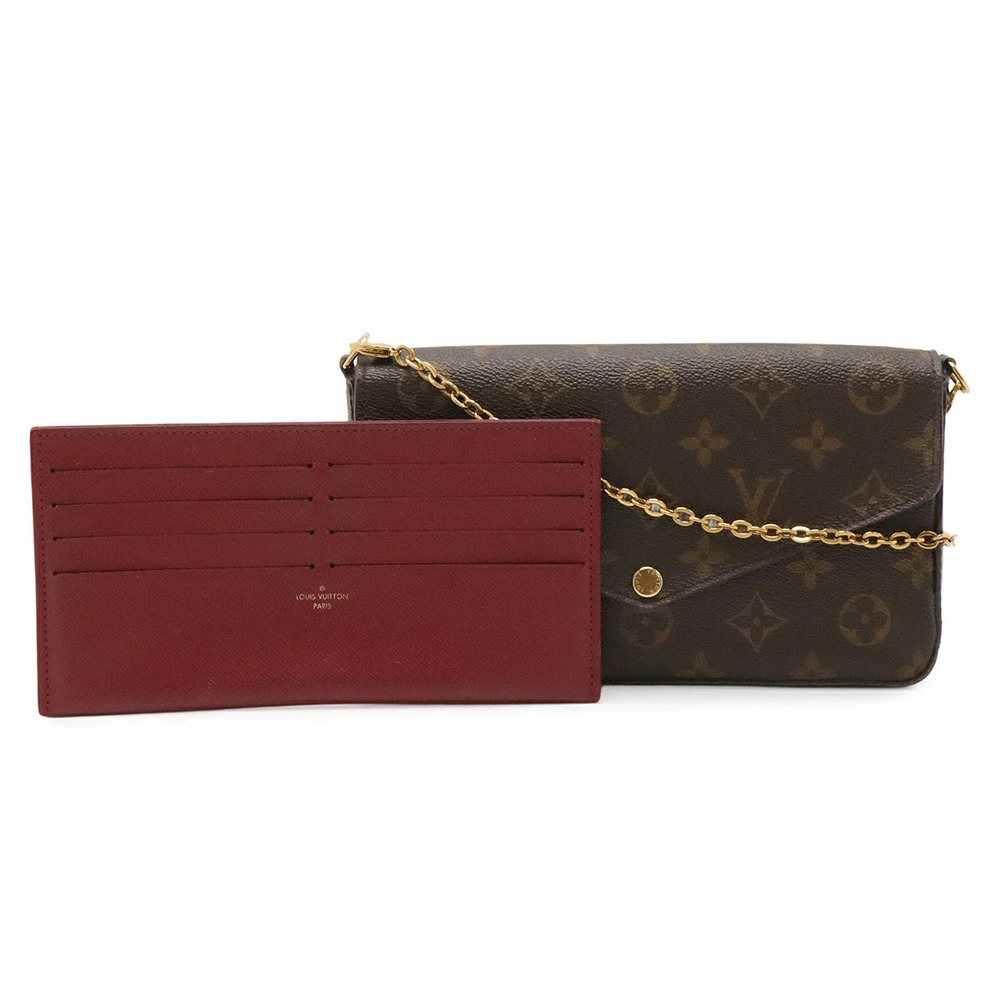 LOUIS VUITTON Monogram Pochette Felicie Shoulder Bag Fuschia Pink Coin case